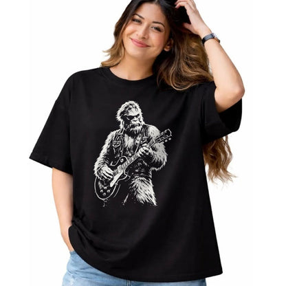 Guitar Lover Shirt, Funny Guitar UnisexT-Shirt/Hoodie/Sweatshirt HLT00 - Vintage Bigfoot Playing Guitar Funny Sasquatch Rock Music T-Shirt (1)