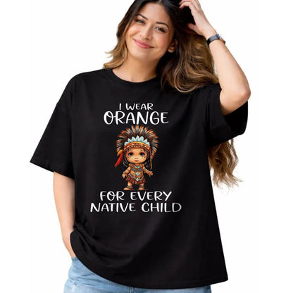 Native American T-Shirts, Vintage Native American Unisex T-Shirt/Hoodie/Sweatshirt HLT00 - Wear orange for every American native child Indian Pride