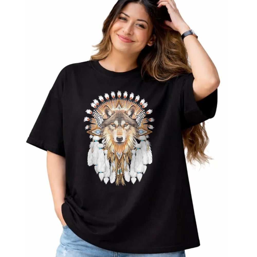 Native American T-Shirts, Vintage Native American Unisex T-Shirt/Hoodie/Sweatshirt HLT00 - Native American Wolf Feather