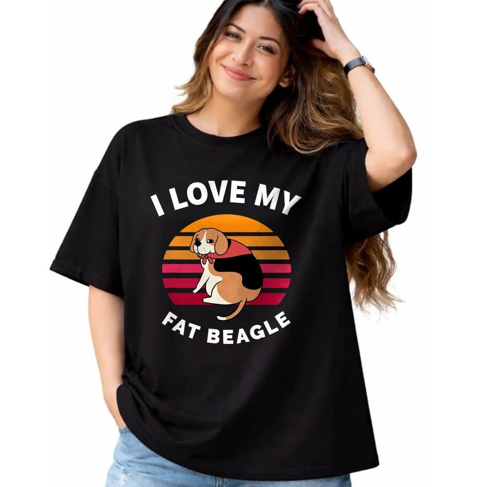 Dog Love Shirt, Dog Lover Gift T-Shirt/Hoodie/Sweatshirt HLT00 - I Love My Fat Beagle - Beagle Dog T-Shirt (1)