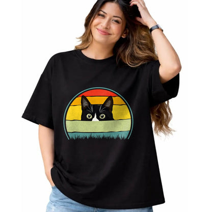Cat Love Shirt, Funny Cat Lover Gift UnisexT-Shirt/Hoodie/Sweatshirt HLT00 - Tuxedo cat vintage retro cats loves T-Shirt