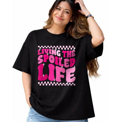 Best Wife Shirt, Wife and Husband Unisex T-Shirt/Hoodie/Sweatshirt HLT00 - Gift for wife T shirt, spoiled wife   Womens Living The Spoiled Life Spoiled Wife V-Neck T-Shirt