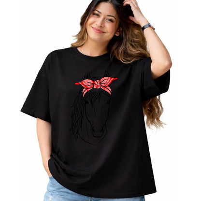 Best Horse Lover Shirt , Funny Horse UnisexT-Shirt/Hoodie/Sweatshirt HLT00 - Funny Horse Lovers Tee  Red Bandana Print for Girls & Women T-Shirt