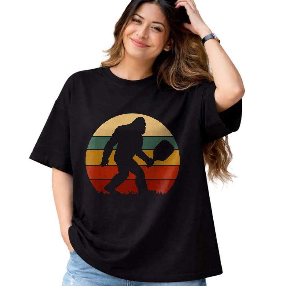 Funny Pickleball Shirt, Pickleball Lover Unisex T-Shirt/Hoodie/Sweatshirt HLT00 - Pickleball Bigfoot Retro Lovers Players Tee Men Women T-Shirt