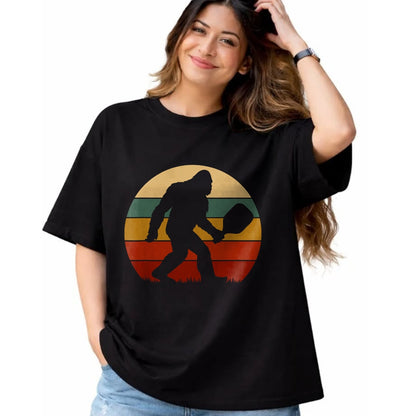 Funny Pickleball Shirt, Pickleball Lover Unisex T-Shirt/Hoodie/Sweatshirt HLT00 - Pickleball Bigfoot Retro Lovers Players Tee Men Women T-Shirt