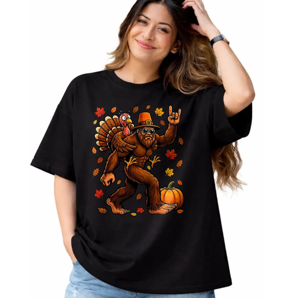 Best Thanksgiving Family Shirt , Funny Thanksgiving UnisexT-Shirt/Hoodie/Sweatshirt HLT00 - Bigfoot Funny Turkey Pumpkin Thanksgiving Day Boys Men T-Shirt
