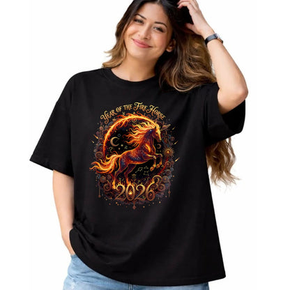 Best Horse Lover Shirt , Funny Horse UnisexT-Shirt/Hoodie/Sweatshirt HLT00 - Year of The Fire Horse 2026 Lunar Chinese New Year Zodiac T-Shirt