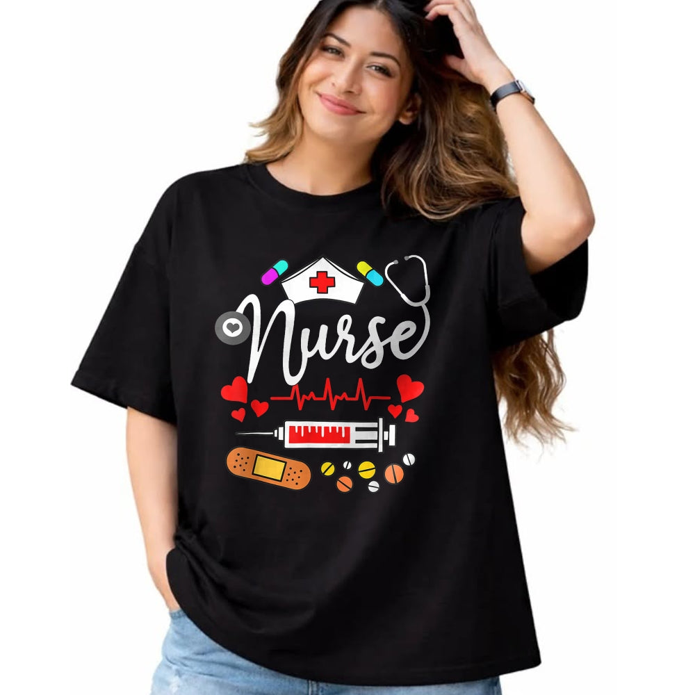 Funny Nurse Shirt, Nurse Unisex T-Shirt/Hoodie/Sweatshirt HLT00 - NURSE'S DAY Nurse Life NURSE WEEK 2024 Womens T-Shirt