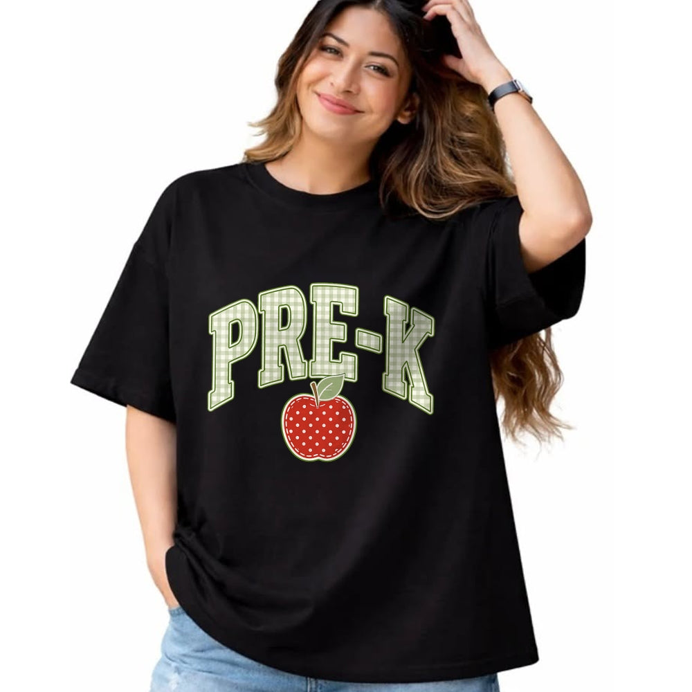 Best Teacher Shirt, Funny Teacher UnisexT-Shirt/Hoodie/Sweatshirt HLT00 - Vintage Pre-K Teacher Team Apple Gingham First Day of School T-Shirt