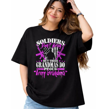 Best Grandma Shirt, Proud Grandma Unisex T-Shirt/Hoodie/Sweatshirt HLT00 - Proud Army Grandma Soldiers Don't Brag Military Grandmother T-Shirt (1)