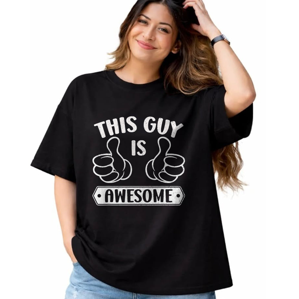 Best Wife Shirt, Wife and Husband Unisex T-Shirt/Hoodie/Sweatshirt HLT00 - This Guy Is Awesome Thumbs Funny Self-Promoting Statement T-Shirt