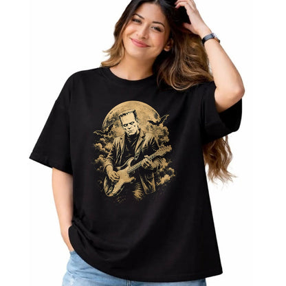 Guitar Lover Shirt, Funny Guitar UnisexT-Shirt/Hoodie/Sweatshirt HLT00 - Frankenstein Guitar Halloween Graphic T-Shirt (1)