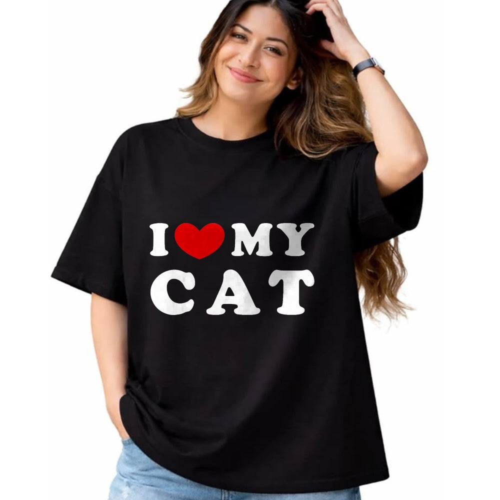 Cat Love Shirt, Funny Cat Lover Gift UnisexT-Shirt/Hoodie/Sweatshirt HLT00 - I Love My Cat, I Heart My Cat T-Shirt, Men, Dark Heather Grey, Large