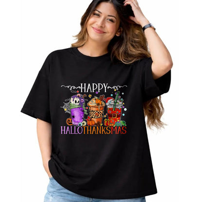 Best Thanksgiving Family Shirt , Funny Thanksgiving UnisexT-Shirt/Hoodie/Sweatshirt HLT00 - Happy Hallothanksmas Halloween Thanksgiving Christmas T-Shirt