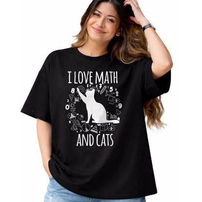 Cat Love Shirt, Funny Cat Lover Gift UnisexT-Shirt/Hoodie/Sweatshirt HLT00 - Math Nerd Math Teacher Cat Lover I Love Math And Cats T-Shirt