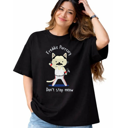 Cat Love Shirt, Funny Cat Lover Gift UnisexT-Shirt/Hoodie/Sweatshirt HLT00 - Don_t Stop Meow Freddie Purrcury Tshirt Gift for Women Men T-Shirt