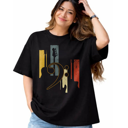 Guitar Lover Shirt, Funny Guitar UnisexT-Shirt/Hoodie/Sweatshirt HLT00 - Bass Clef Vintage Bass Guitar Players Music Vintage Guitar T-Shirt