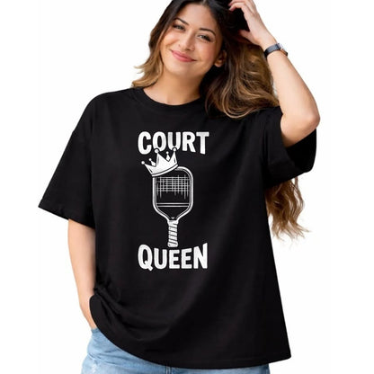 Funny Pickleball Shirt, Pickleball Lover Unisex T-Shirt/Hoodie/Sweatshirt HLT00 - Pickleball Court Queen T-Shirt