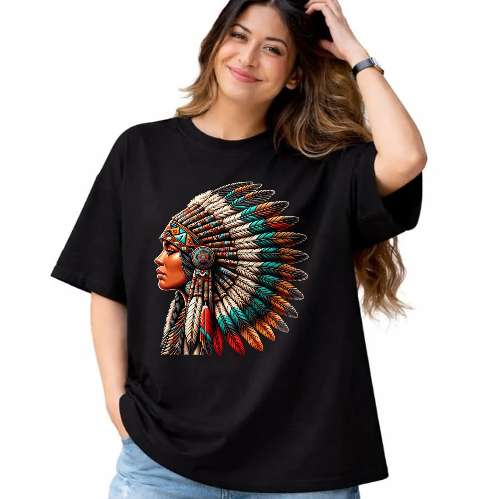 Native American T-Shirts, Vintage Native American Unisex T-Shirt/Hoodie/Sweatshirt HLT00 - Native American Woman Indian Warrior for Women