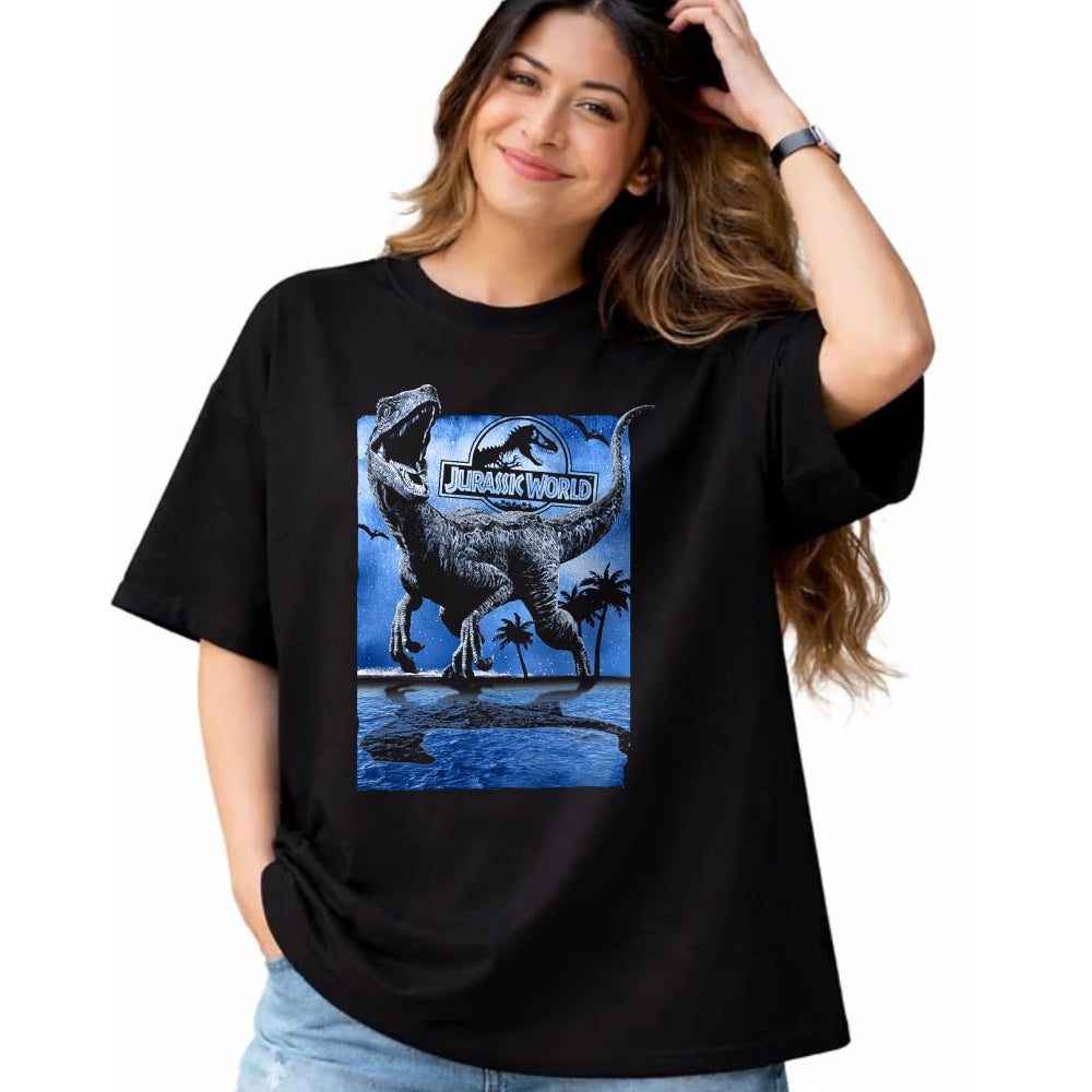 Best Dinosaur Lover Shirt, Funny Dinosaur UnisexT-Shirt/Hoodie/Sweatshirt HLT00 - Jurassic World Raptor Moon Light Logo Graphic T-Shirt T-Shirt