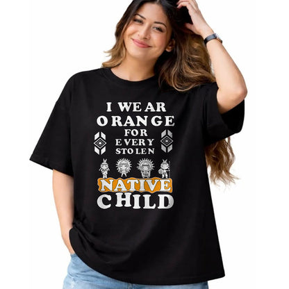 Native American T-Shirts, Vintage Native American Unisex T-Shirt/Hoodie/Sweatshirt HLT00 - I Wear Orange For Every American Native Child Indian Prid