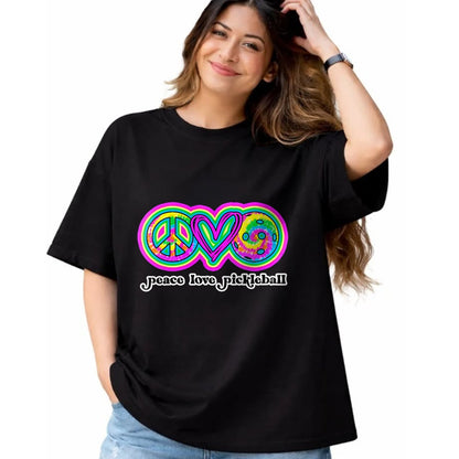 Funny Pickleball Shirt, Pickleball Lover Unisex T-Shirt/Hoodie/Sweatshirt HLT00 - Womens Funny Pickleball Shirts Women Retired Peace Love Pickleball V-Neck T-Shirt