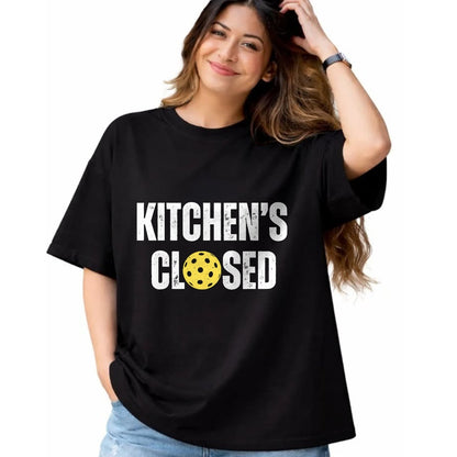 Funny Pickleball Shirt, Pickleball Lover Unisex T-Shirt/Hoodie/Sweatshirt HLT00 - Pickleball Kitchen is Closed Pickleball Net Closed T-Shirt