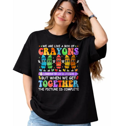 Best Student Shirt, Funny Back To School UnisexT-Shirt/Hoodie/Sweatshirt HLT00 - Funny Teacher We are Like A Box of Crayons Back to School T-Shirt