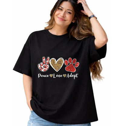 Cat Love Shirt, Funny Cat Lover Gift UnisexT-Shirt/Hoodie/Sweatshirt HLT00 - Ki Peace Love Rescue Adopt Dog Cat Lover Costume Puppy Mom T-Shirt