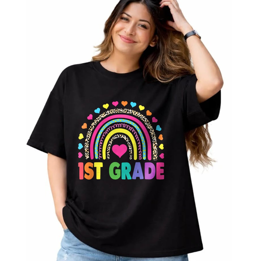 Best Student Shirt, Funny Back To School UnisexT-Shirt/Hoodie/Sweatshirt HLT00 - First Grade Rainbow Girls Boys Teacher Team 1st Grade Squad T-Shirt