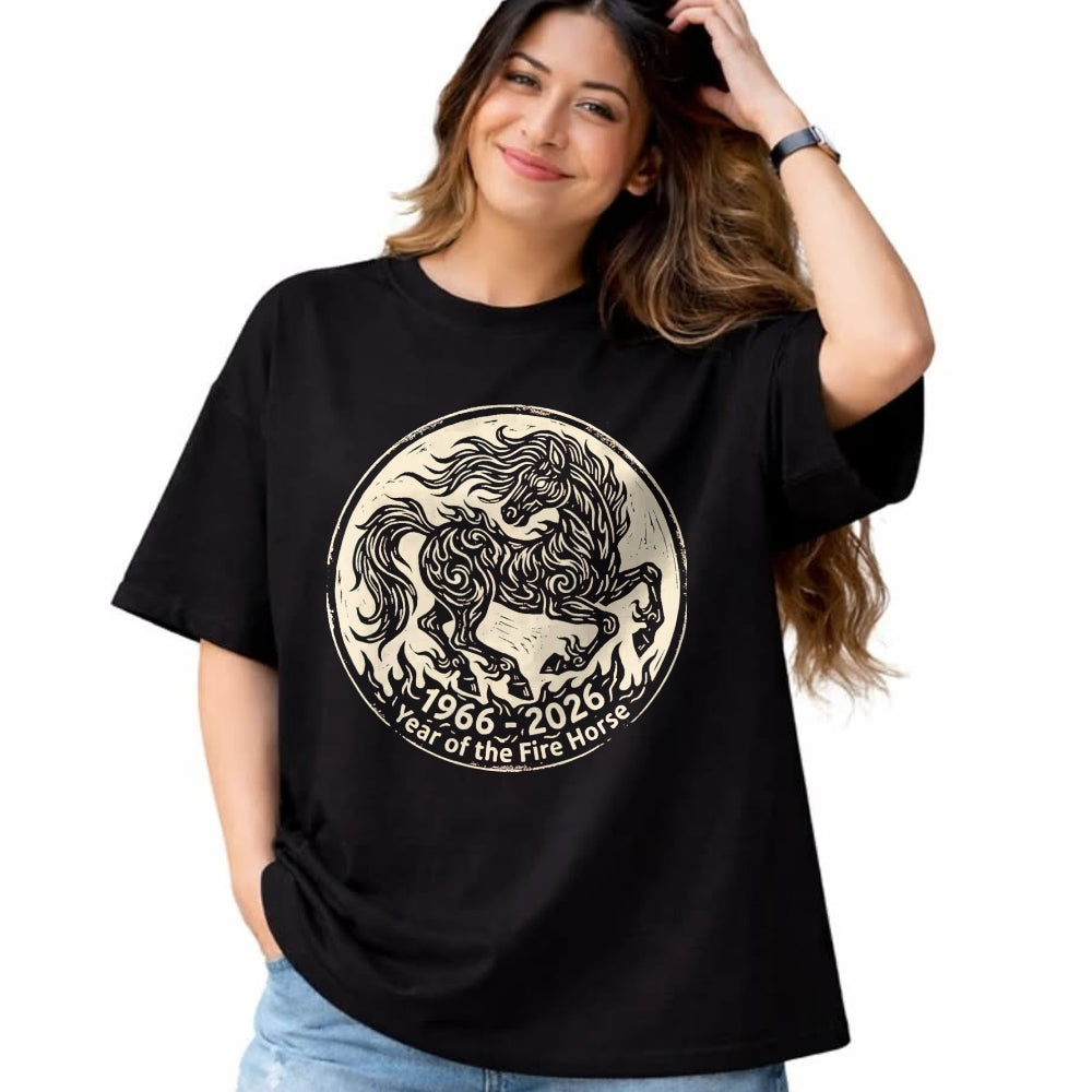 Best Horse Lover Shirt , Funny Horse UnisexT-Shirt/Hoodie/Sweatshirt HLT00 -  1966 2026 Year of The Fire Horse Chinese Zodiac 1966 Vintage T-Shirt, Men, Black, 3X-Large