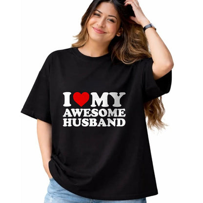 Best Wife Shirt, Wife and Husband Unisex T-Shirt/Hoodie/Sweatshirt HLT00 - I Love My Awesome Husband T-Shirt T-Shirt (1)