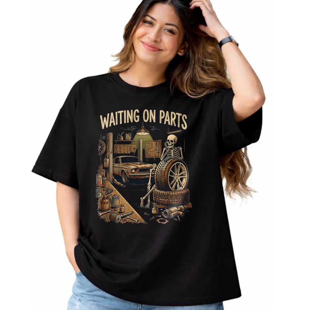 Best Mechanic Life Shirt, Funny Mechanic UnisexT-Shirt/Hoodie/Sweatshirt HLT00 - Waiting On Parts Funny Skeleton Auto Mechanic Car Garage T-Shirt