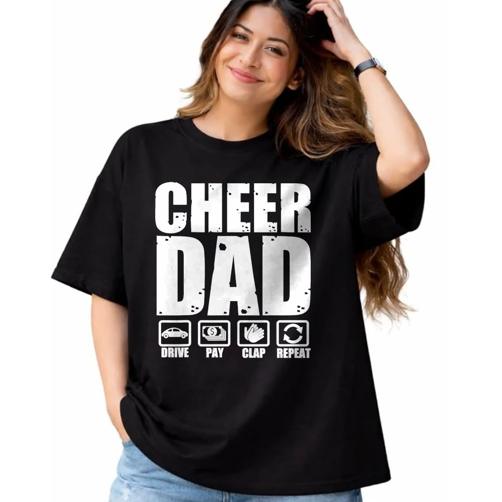 Gift for Dad Shirt, Funny Dad Unisex T-Shirt/Hoodie/Sweatshirt HLT00 – Funny Cheer Dad Proud Cheerleader Father Humor Fathers Day T-Shirt