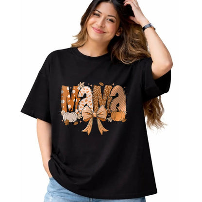 Best Thanksgiving Family Shirt , Funny Thanksgiving UnisexT-Shirt/Hoodie/Sweatshirt HLT00 - Retro Mama Coquette Bows Leopard Mom Fall Thanksgiving Women T-Shirt