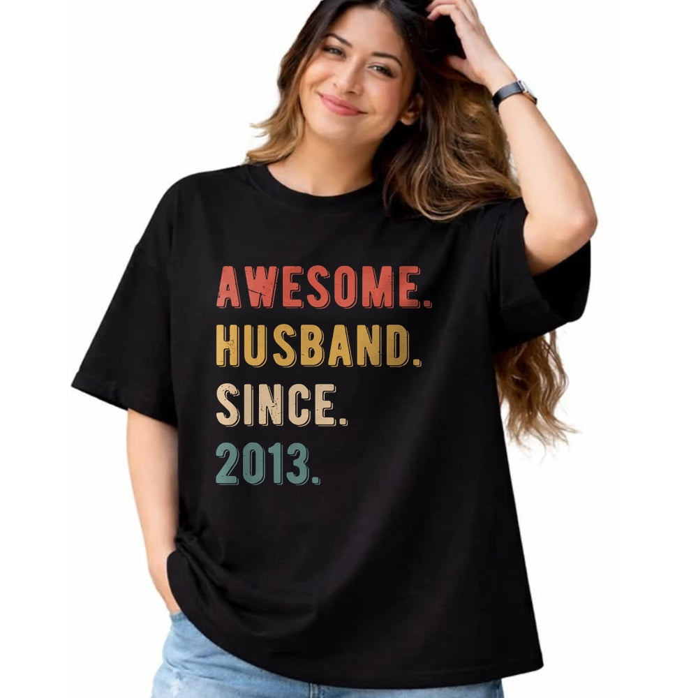 Best Wife Shirt, Wife and Husband Unisex T-Shirt/Hoodie/Sweatshirt HLT00 - 11th Wedding Anniversary Epic Awesome Husband Since 2013 T-Shirt (2)