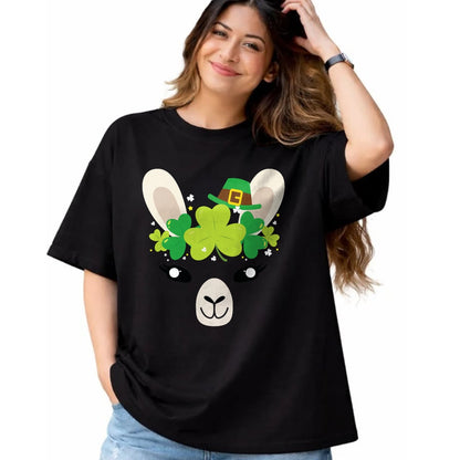 Gift for Mom Shirt, Funny Mom Unisex T-Shirt/Hoodie/Sweatshirt HLT00 - Llama St Patricks Day Shirt Kids Lucky Girl Mom Gift Tee T-Shirt