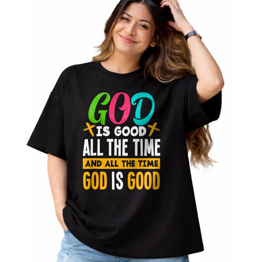 Christian Tee, Christian Faith Unisex T-Shirt/Hoodie/Sweatshirt HLT00 - God Is Good All The Time Jesus Christ Christian Gift T-Shirt (1)