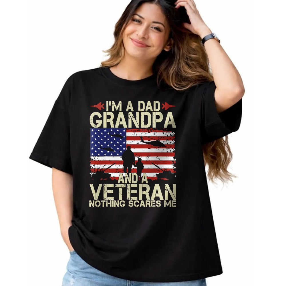 Best Grandpa Shirt, Proud Grandpa Unisex T-Shirt/Hoodie/Sweatshirt HLT00 - I'm A Dad Grandpa And Veteran Fathers Day Papa Grandpa Gifts T-Shirt