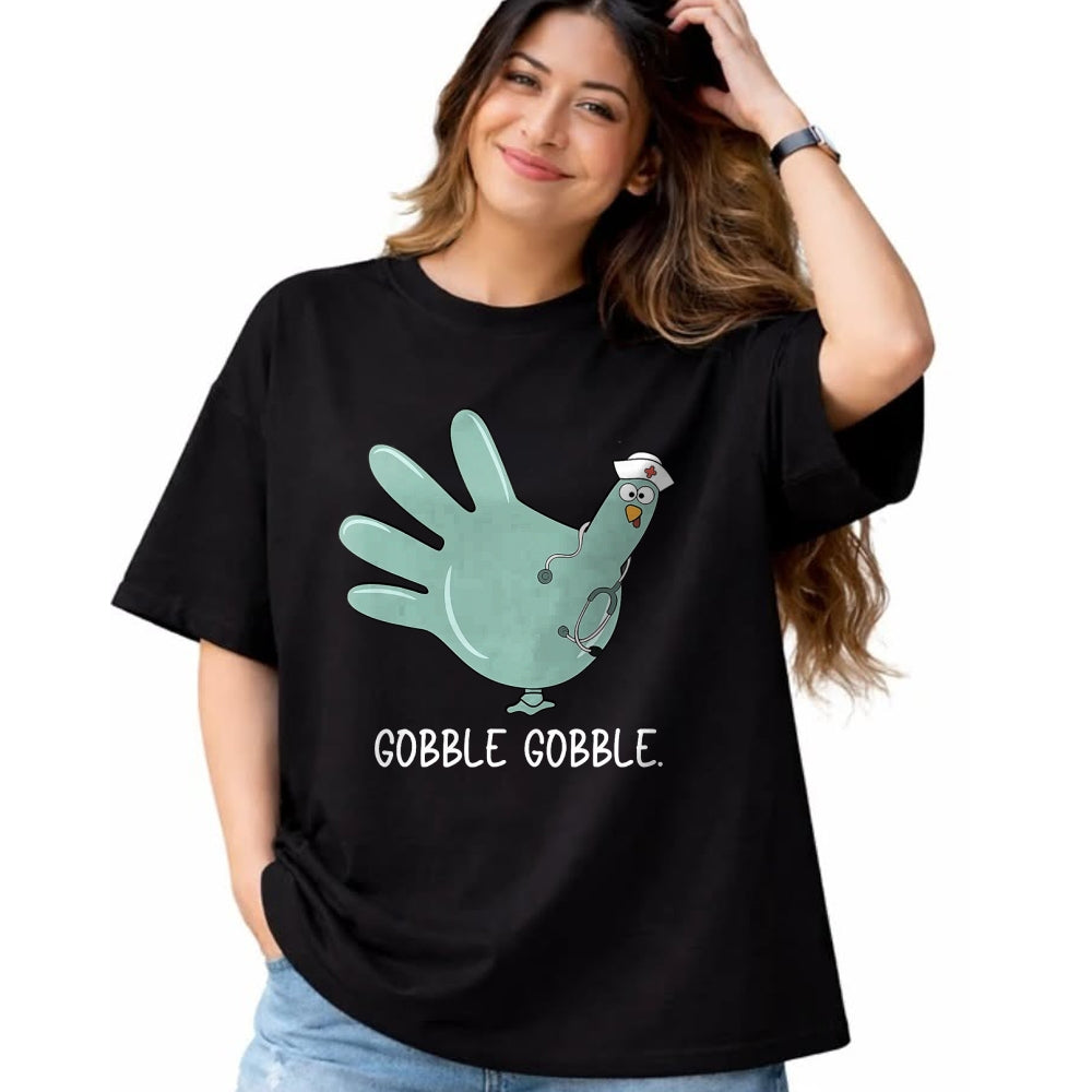 Funny Nurse Shirt, Nurse Unisex T-Shirt/Hoodie/Sweatshirt HLT00 - Turkey Glove Nurse Thanksgiving T-Shirt (1)