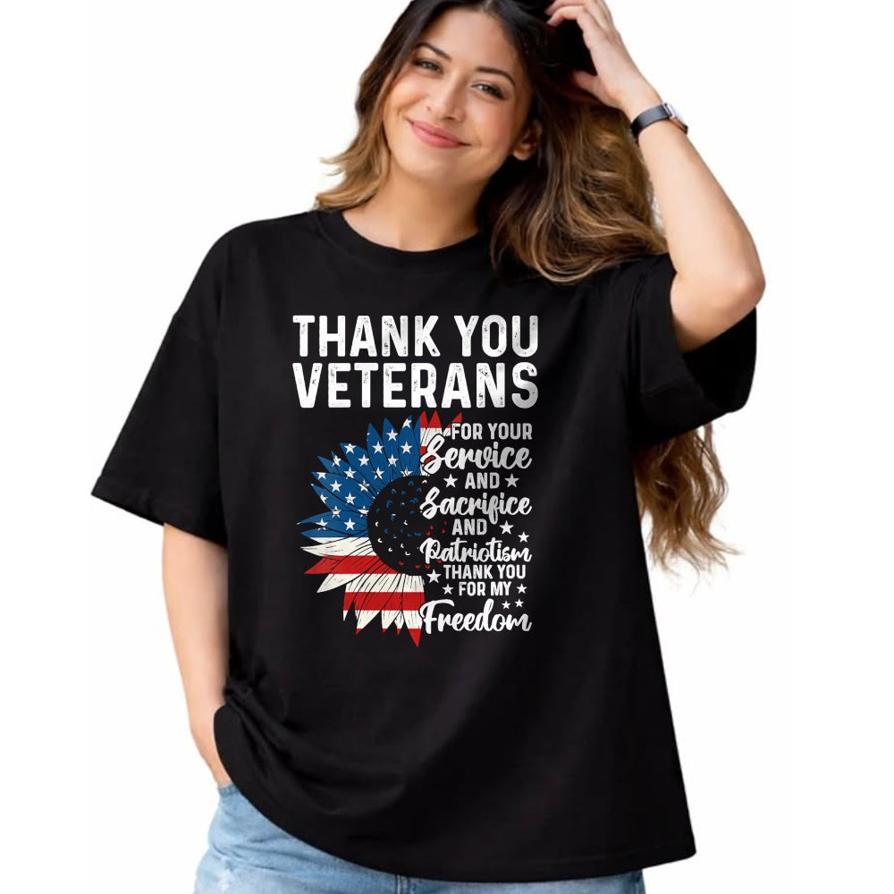 Proud Veteran Shirt, Funny Veteran UnisexT-Shirt/Hoodie/Sweatshirt HLT00 - Womens Thank You Veterans for Your Service and Sacrifice US Veteran V-Neck T-Shirt