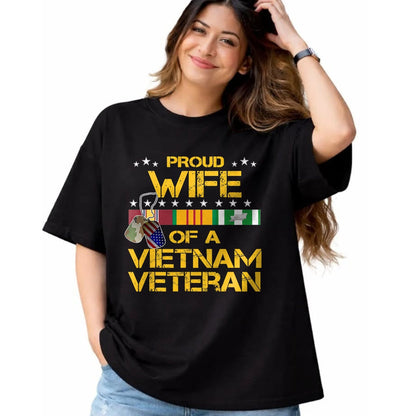 Proud Veteran Shirt, Funny Veteran UnisexT-Shirt/Hoodie/Sweatshirt HLT00 - Proud Wife of A Vietnam Veteran My Husband is A Hero T-Shirt T-Shirt