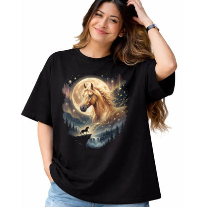 Best Horse Lover Shirt , Funny Horse UnisexT-Shirt/Hoodie/Sweatshirt HLT00 - Mystical Majestic Horse Spirit Animal Full Moon Nature Women T-Shirt