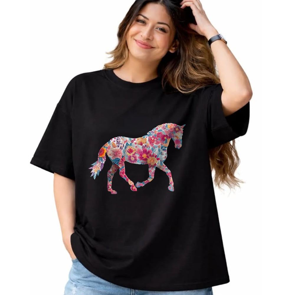 Best Horse Lover Shirt , Funny Horse UnisexT-Shirt/Hoodie/Sweatshirt HLT00 - Horse Flower Equestrian Riding Floral Pattern Graphic T-Shirt