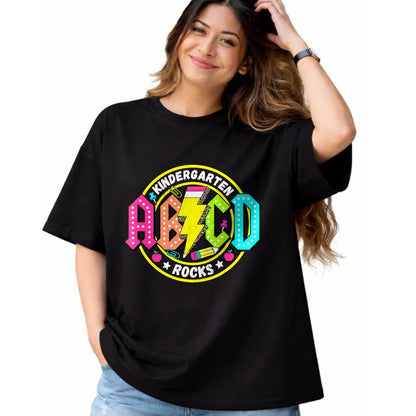 Best Teacher Shirt, Funny Teacher UnisexT-Shirt/Hoodie/Sweatshirt HLT00 - Kindergarten Rocks ABCD Back to School Funny Rock Teacher T-Shirt