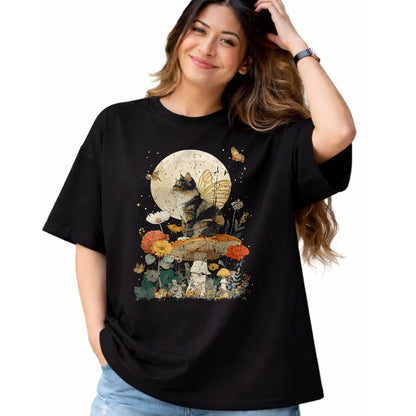 Cat Love Shirt, Funny Cat Lover Gift UnisexT-Shirt/Hoodie/Sweatshirt HLT00 - I Love Cats Fairy Witchy Plant Lover Vintage Nature Themed T-Shirt