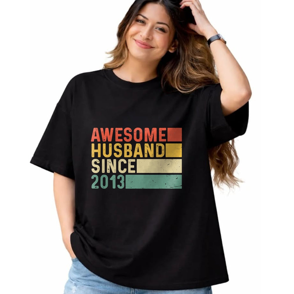 Best Wife Shirt, Wife and Husband Unisex T-Shirt/Hoodie/Sweatshirt HLT00 - 11th Wedding Anniversary Epic Awesome Husband Since 2013 T-Shirt