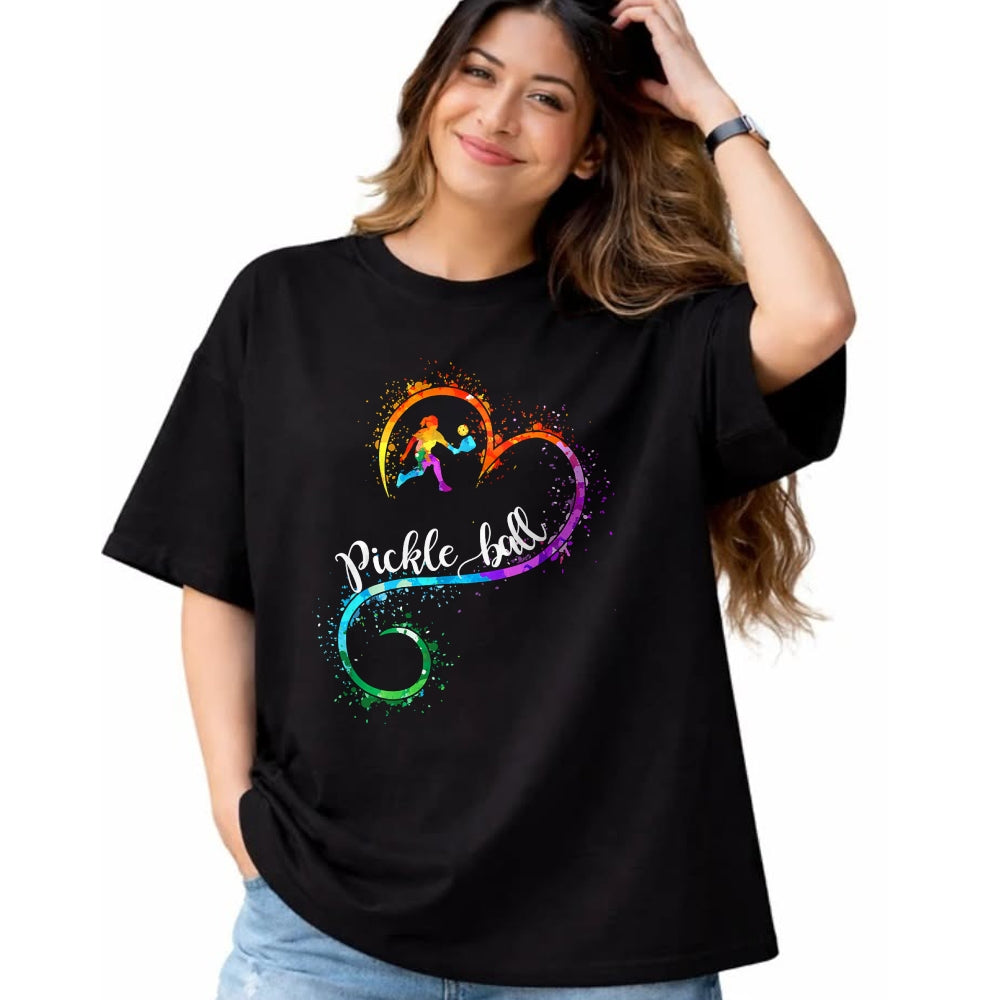 Funny Pickleball Shirt, Pickleball Lover Unisex T-Shirt/Hoodie/Sweatshirt HLT00 - I Love Pickleball Watercolors Funny Pickleball Girl Player T-Shirt