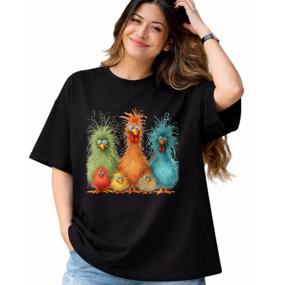 Best Thanksgiving Family Shirt , Funny Thanksgiving UnisexT-Shirt/Hoodie/Sweatshirt HLT00 - Retro Eagerlys Colorful Funny Chicken Art, for Men Women Kid T-Shirt