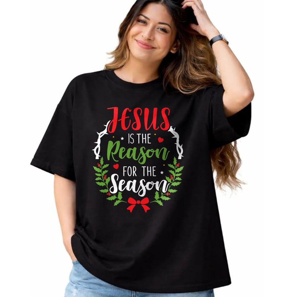 Christian Tee, Christian Faith Unisex T-Shirt/Hoodie/Sweatshirt HLT00 - Jesus is the reason for the season christian christmas Long Sleeve T-Shirt